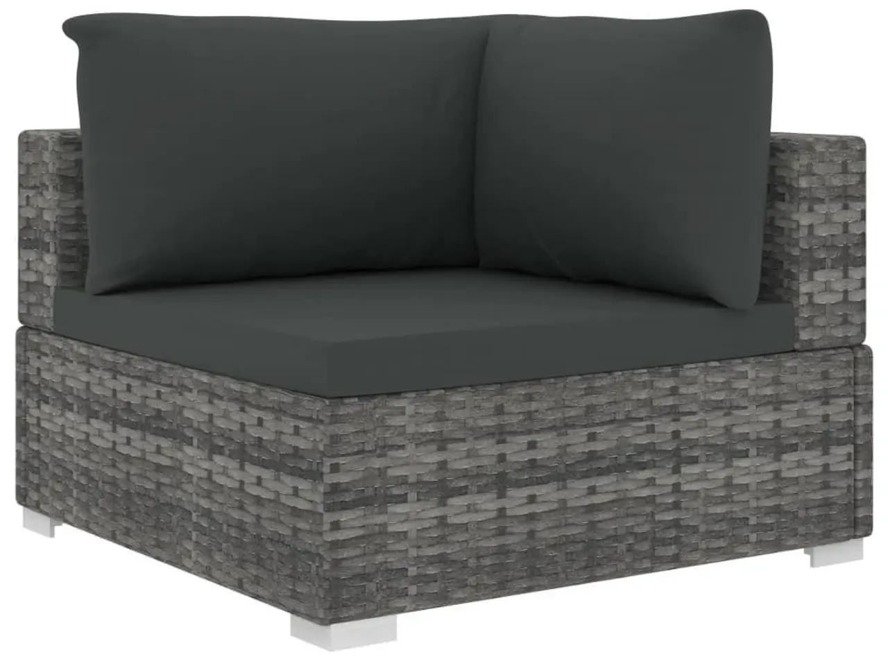 Billede 4 - Loungesæt til haven 5 dele med hynder polyrattan grå