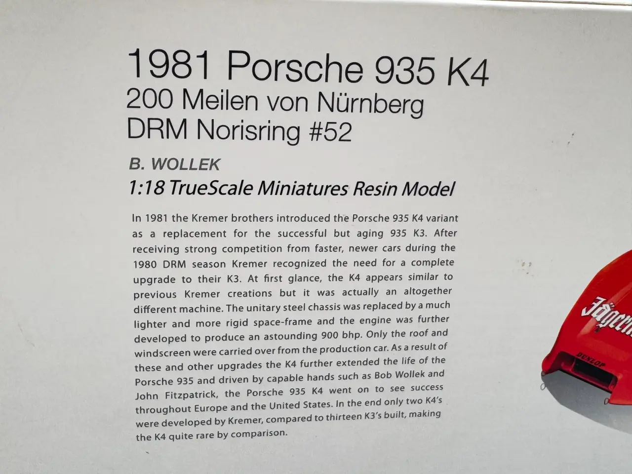 Billede 10 - 1981 Porsche 935 K4 #52 Jägermeister - 1:18