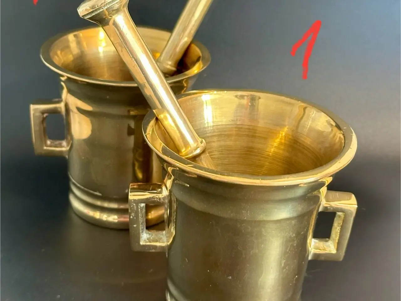 Billede 4 - Vintage morter af messing sælges. Læs beskrivelsen