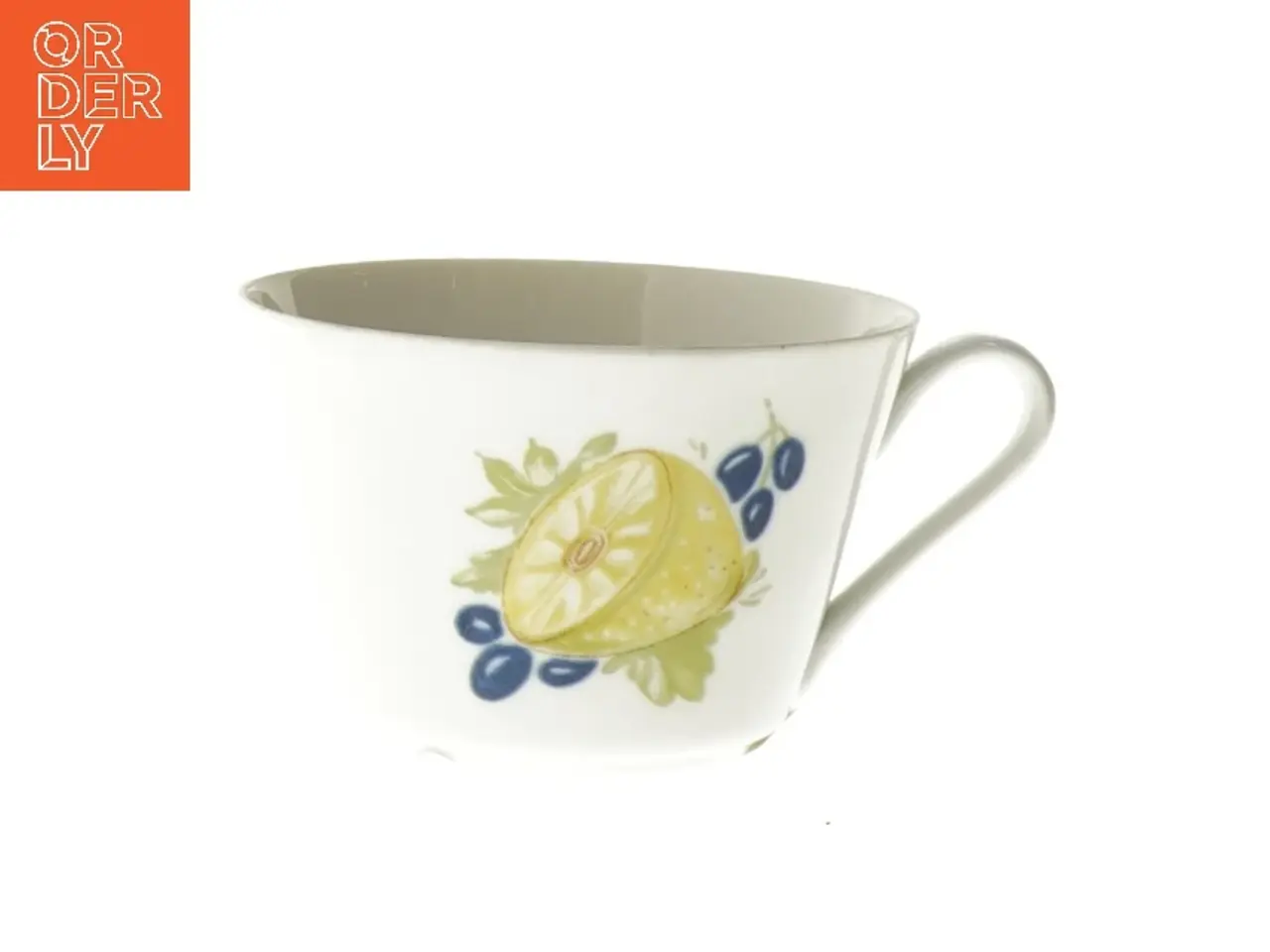 Billede 3 - Lyngby Porcelænskop med frugtdekoration fra Lyngby (str. Ø 9,5 cm)