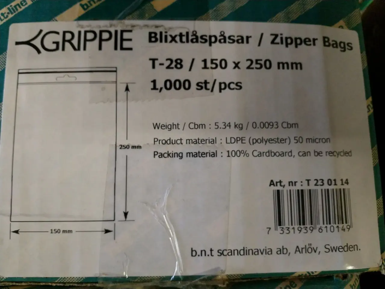 Billede 1 - Poser med lynlås T-28 Grippie 1000 STK.