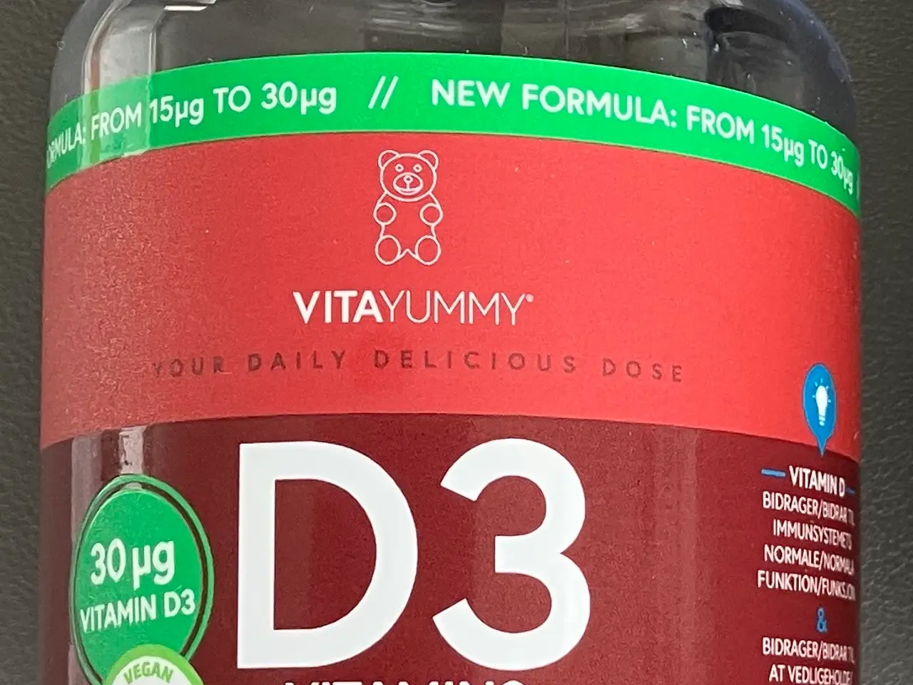 Billede 1 - VitaYummy Vitamin D3 - Hindbær (60 stk) - UÅBNET