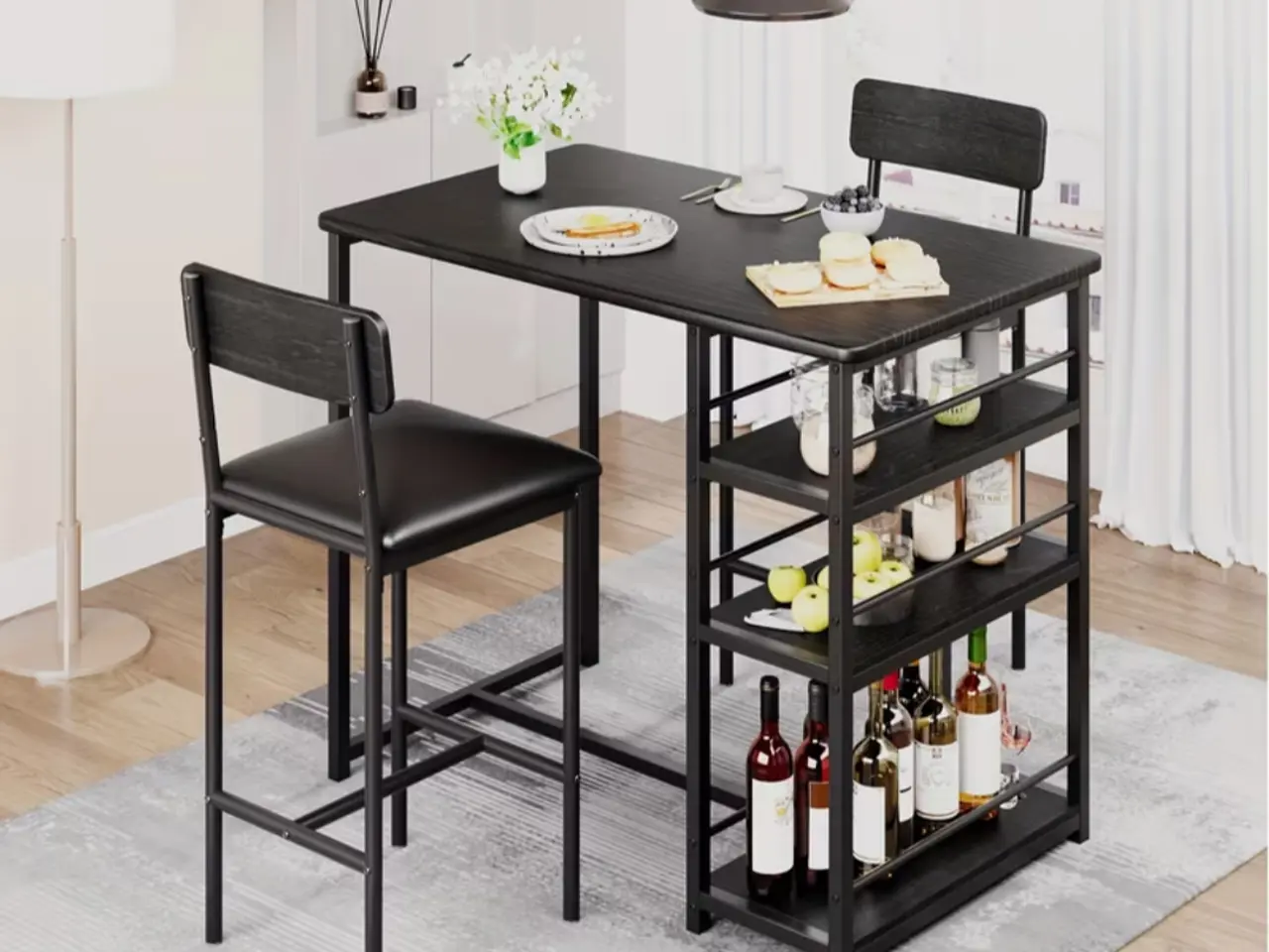 Billede 1 - Elegant højbord med stole – som nyt!