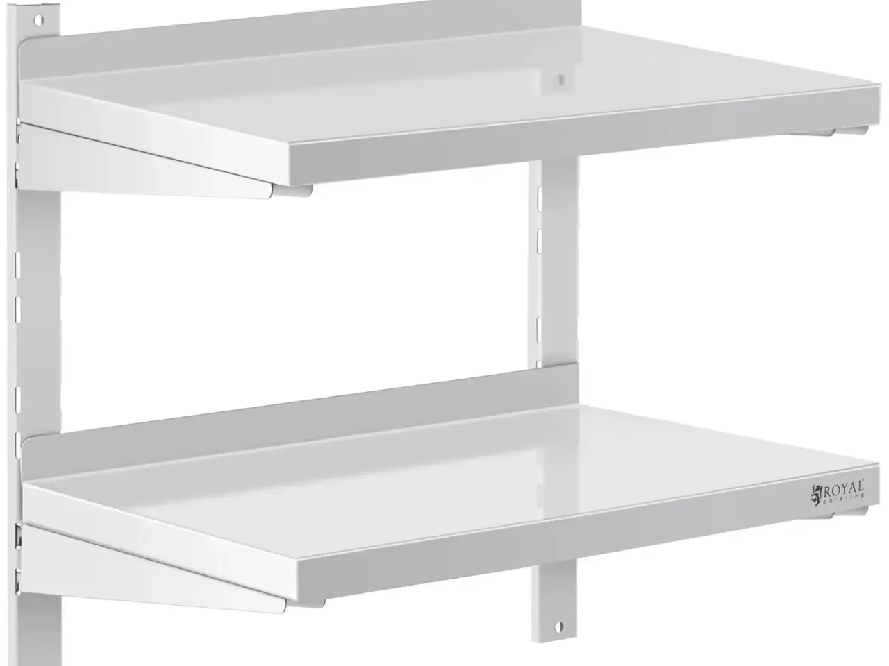 Billede 1 - Væghylde i rustfrit stål – dobbeltmodel – 60x40 cm