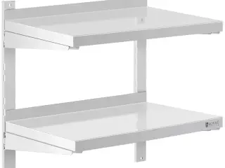 Væghylde i rustfrit stål – dobbeltmodel – 60x40 cm