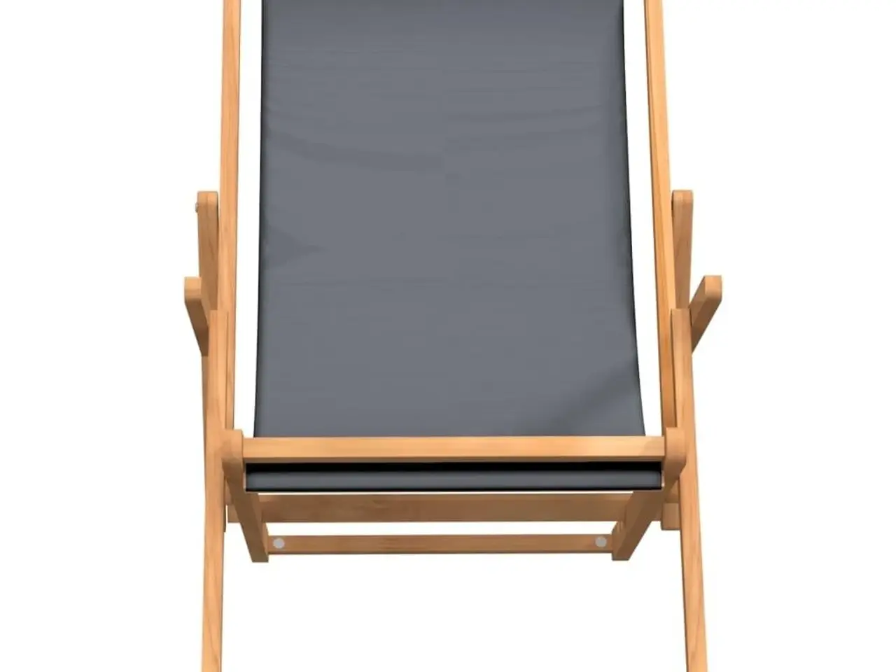 Billede 3 - Foldbar strandstol i massivt teaktræ - grå stof