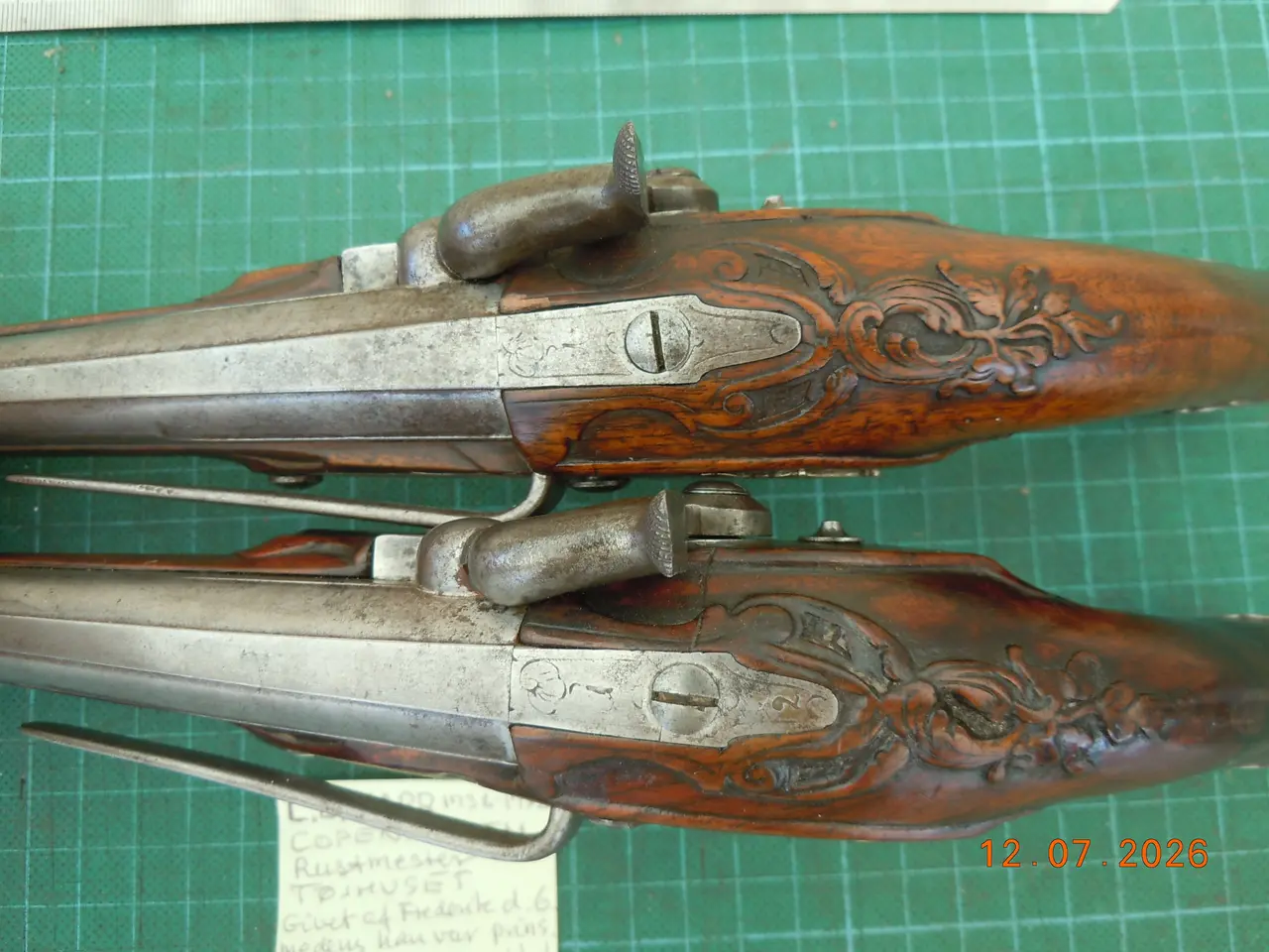 Billede 5 - Pistolsæt 1785 Danske med sølvbeslag.