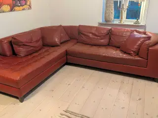 Lækker, rød Natuzzi lædersofa 