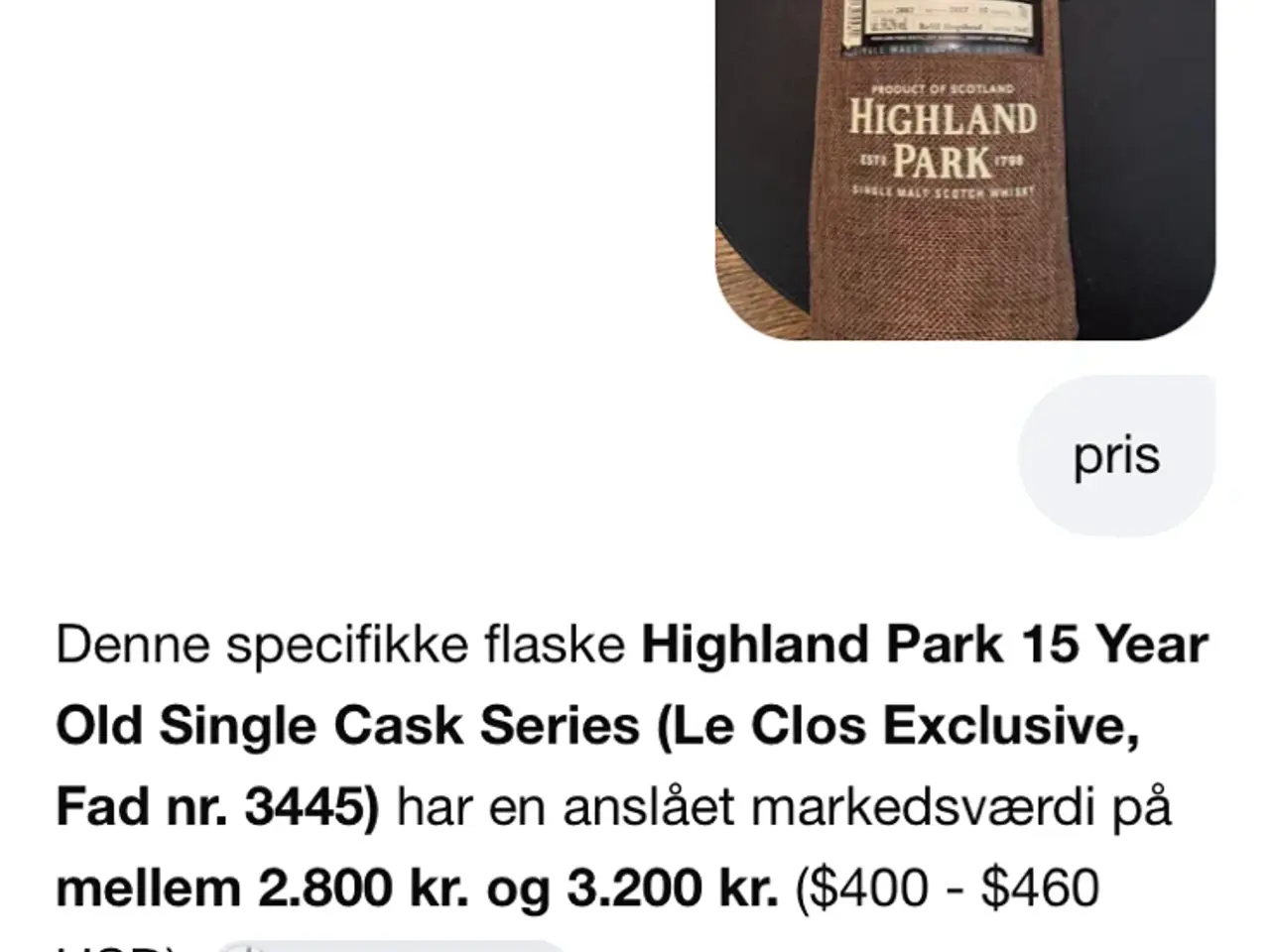 Billede 2 - Highland Park Le Clos 15 års