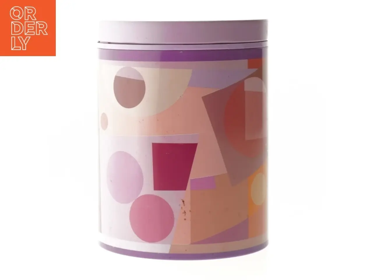 Billede 1 - Retro irma kunstdåse Opbevaringsdåse med farverigt design fra Irma (str. Ø 11,5 cm længde 15 cm)