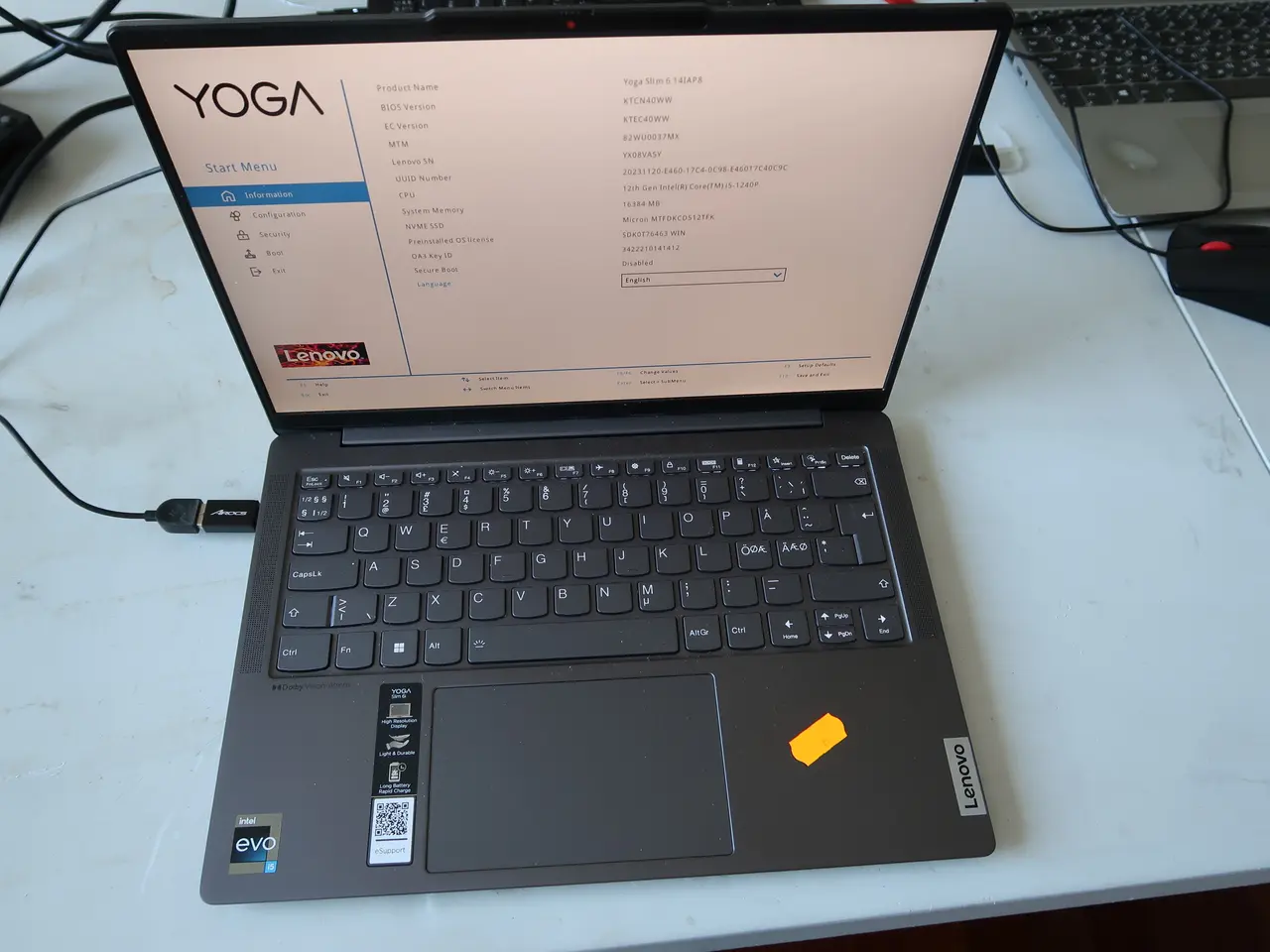 Billede 1 - Bærbar computer LENOVO YOGA Slim 6i