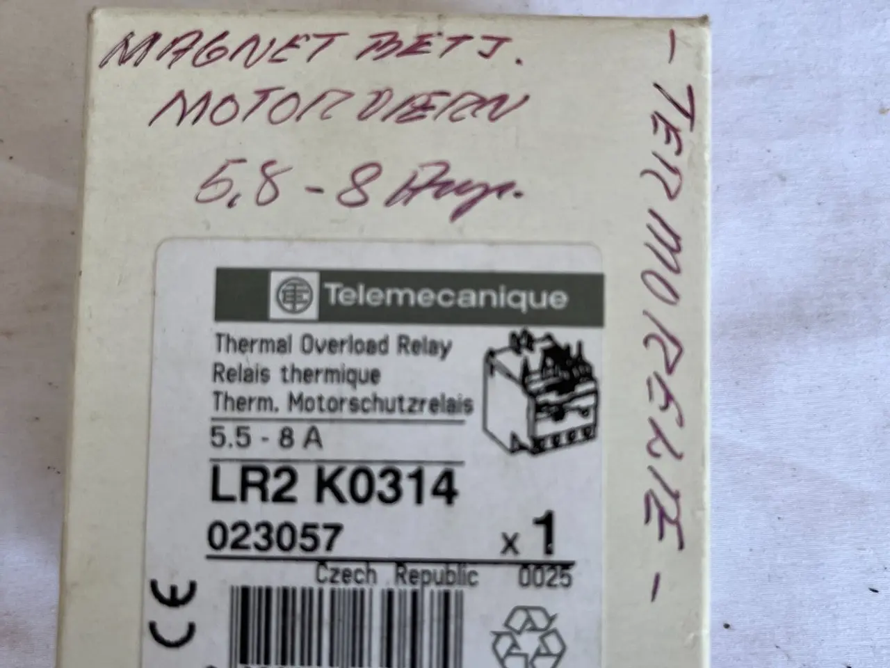 Billede 3 - Telemecanique LR2 K0314 Thermal Overload relæ Unit