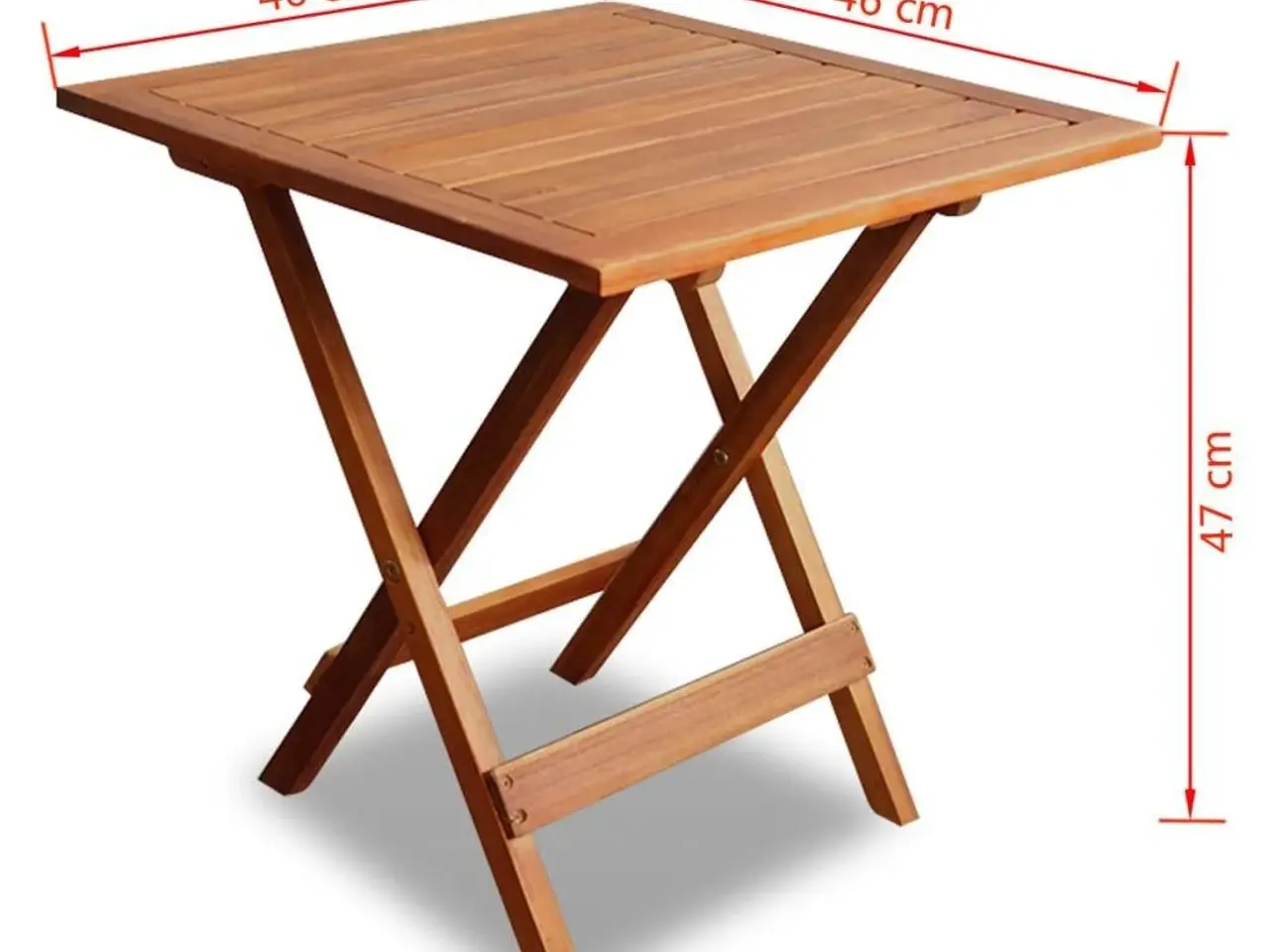 Billede 6 - Bistrobord 46 × 46 × 47 cm i massivt akacietræ - foldbart havebord