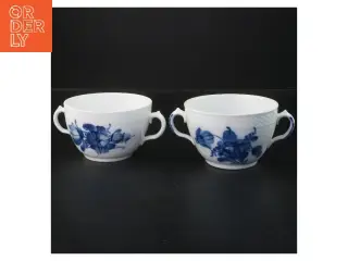 Kopper med hank med blå blomst motiv fra Royal Copenhagen (str. 2 stk Ø 11,5 cm)