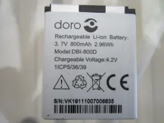 Originalt doro DBI-800D batteri Li-Ion 3.7V