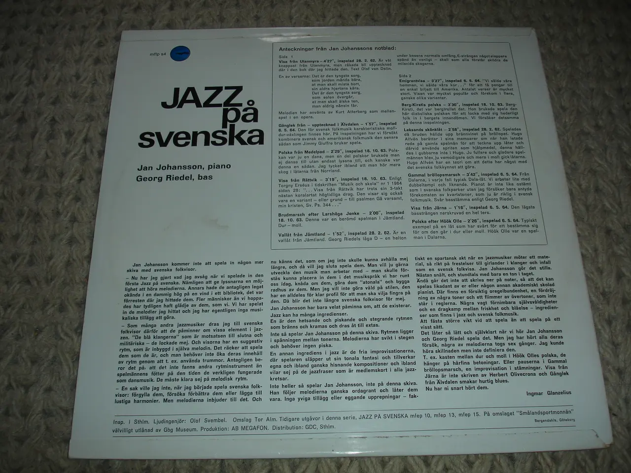 Billede 3 - (Sender gerne) Jan Johansson – Jazz På Svenska