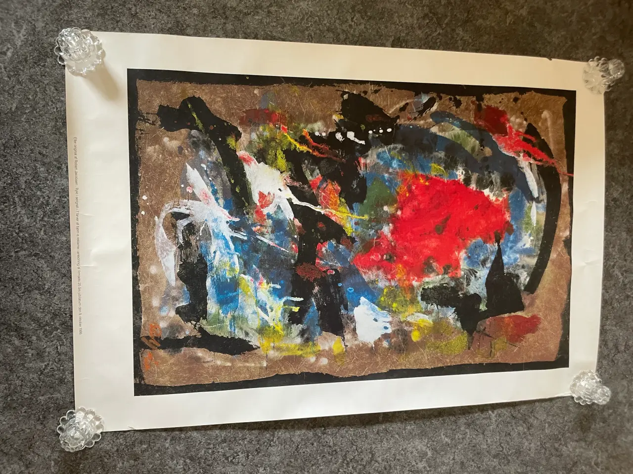 Billede 2 - Abstrakt litografi af Robert Jacobsen