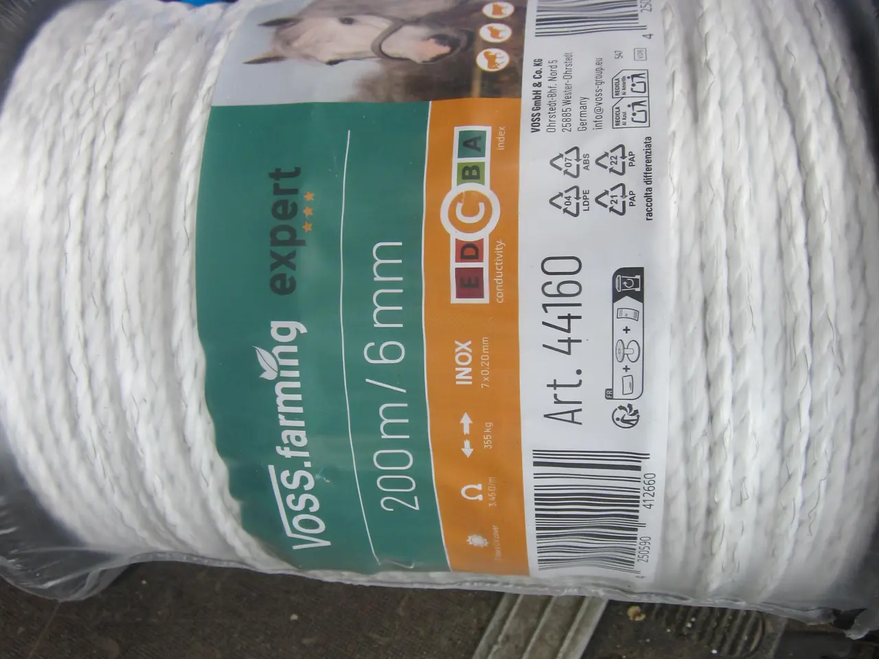 Billede 1 - Weidezaun Seil 200 m, 6 mm, 7x0,20 Niro, weiß