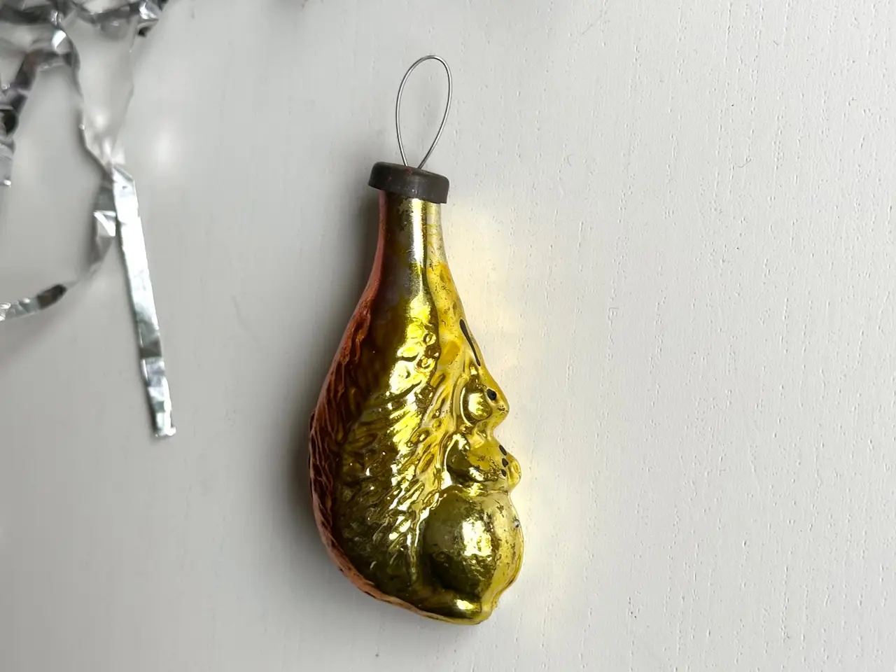 Billede 2 - Vintage juleornament, gul/orange egern