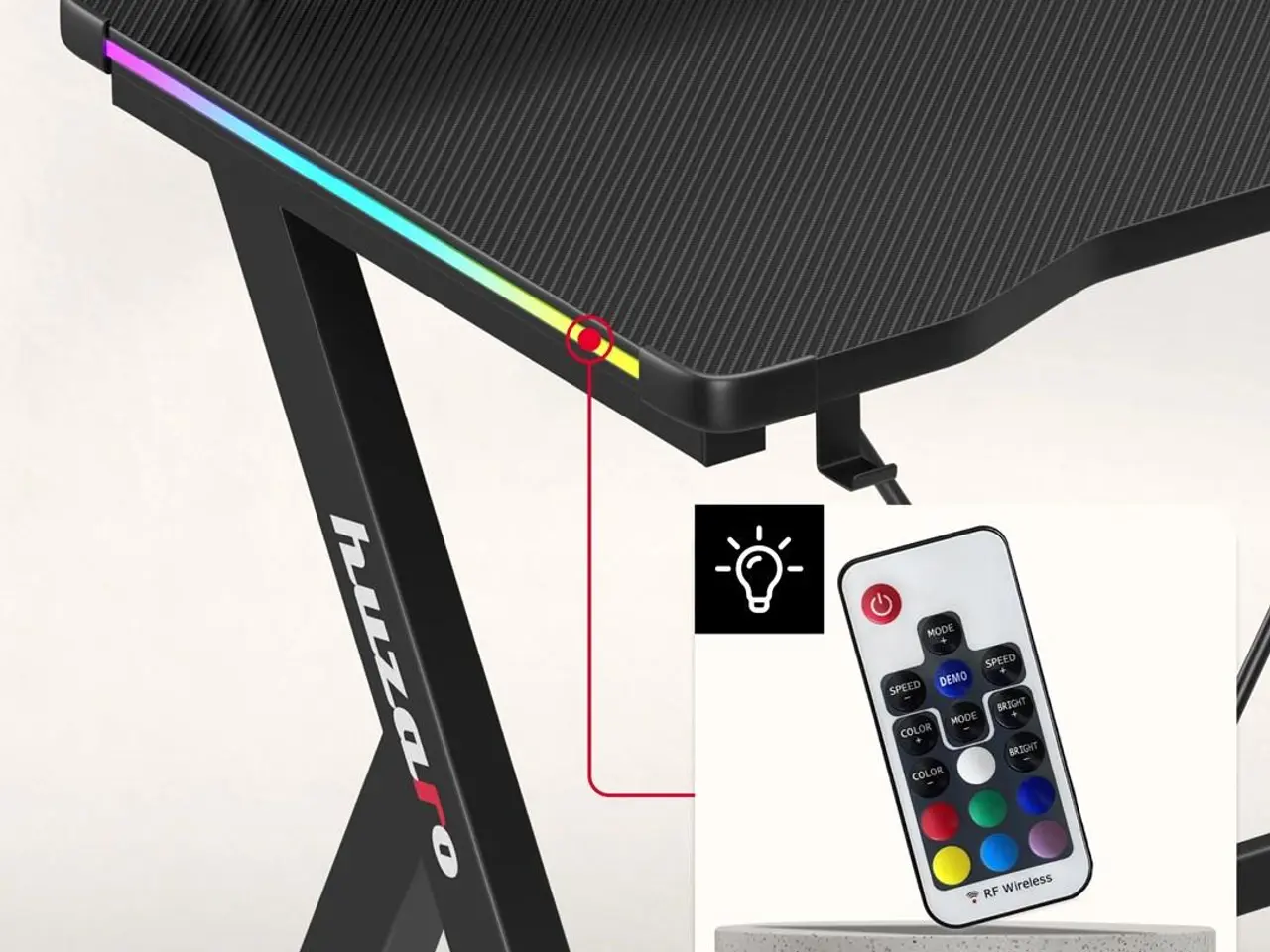 Billede 6 - Gamingbord Huzaro Hero 1.9 RGB - sort