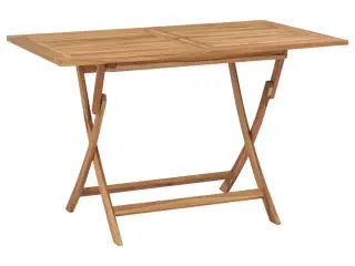 Foldbart havebord 120 x 70 x 75 cm massivt teaktræ