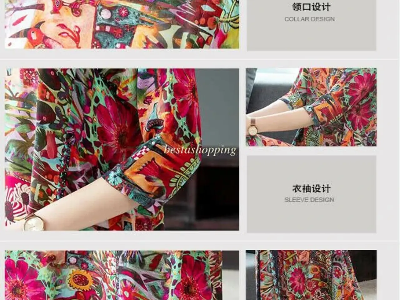 Billede 4 - Kjole i kaftkanstyle-Lang-Multifarv. størrelse 3XL