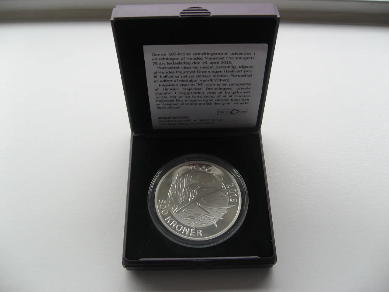 Billede 3 - Smukke 1 OZ 500 kr Sølvmønter 2008,10.15.20 PR STK