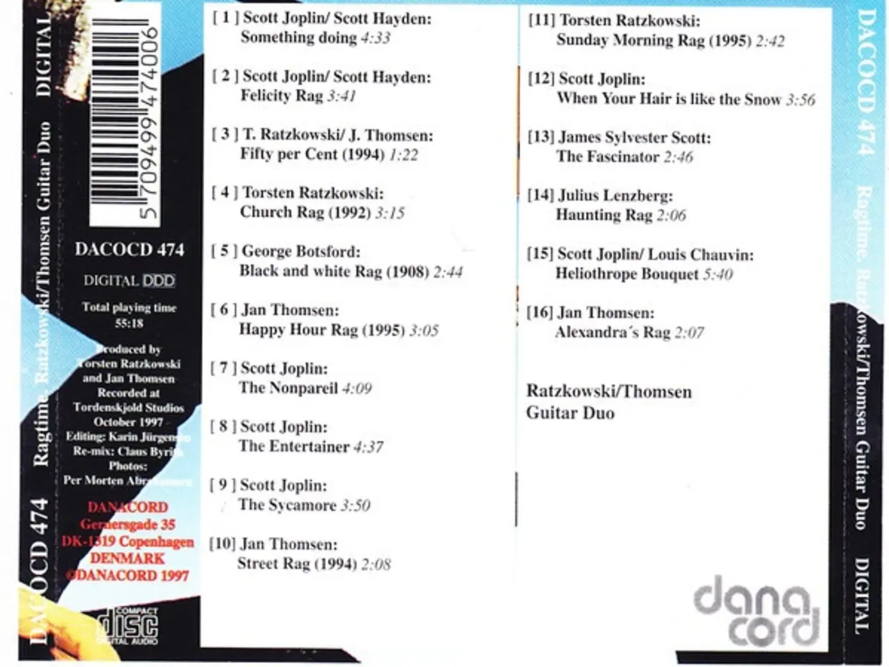 Billede 2 - Ratzkowski/Thomsen Guitar Duo – Ragtime – CD