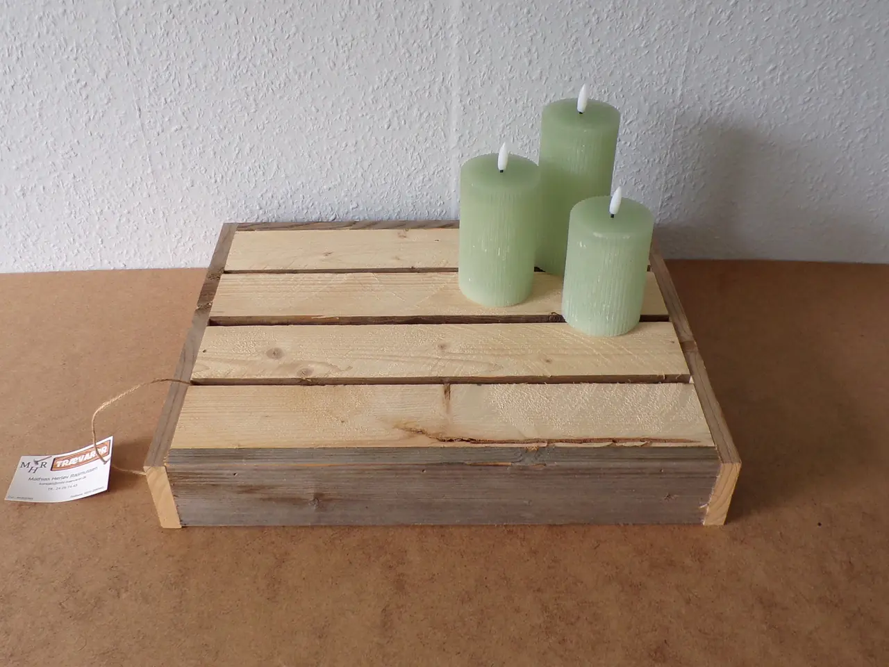 Billede 9 - Bakke i genbrugstræ med patina 45 x 35 cm