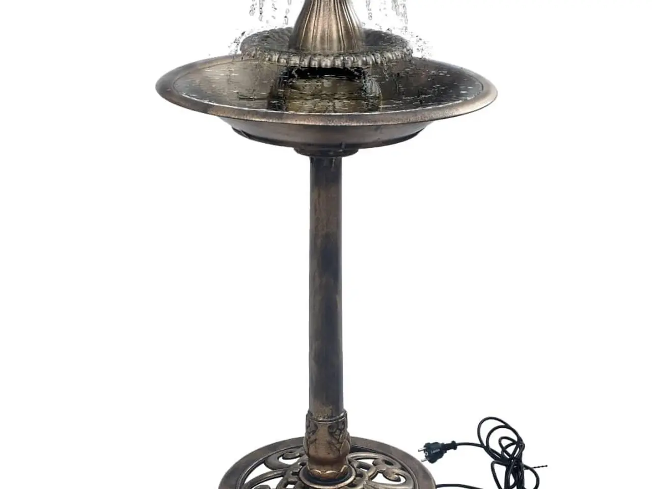Billede 7 - Fuglebad med springvand 50 × 91 cm - plastik, bronzefarvet