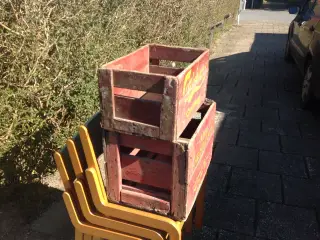 Retro træ vin og øl kasser byd