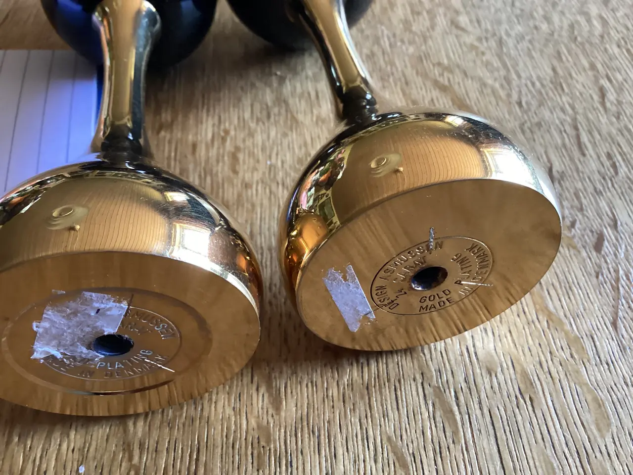 Billede 5 - Asmussen’s Olie stager m/ glas top 24 kt. Belagt