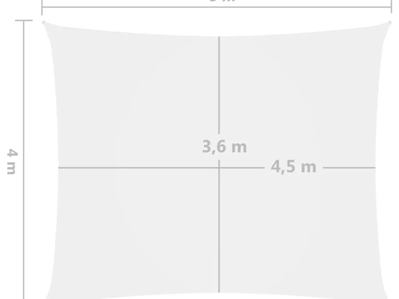 Billede 6 - Solsejl 4x5 m rektangulær oxfordstof hvid