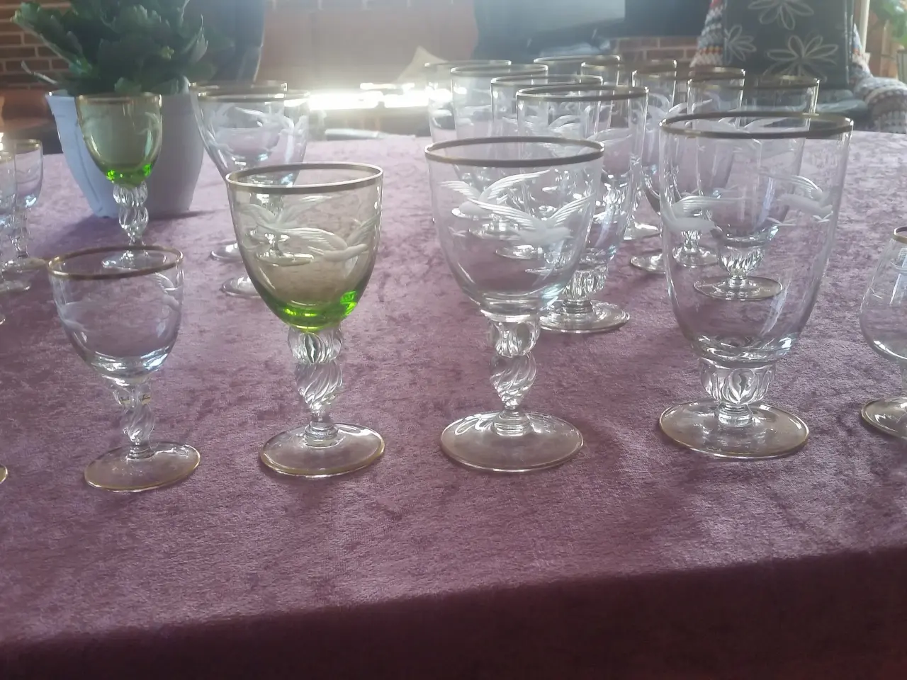 Billede 3 - Glas, Lyngby Glas, Mågestel, med guldkan