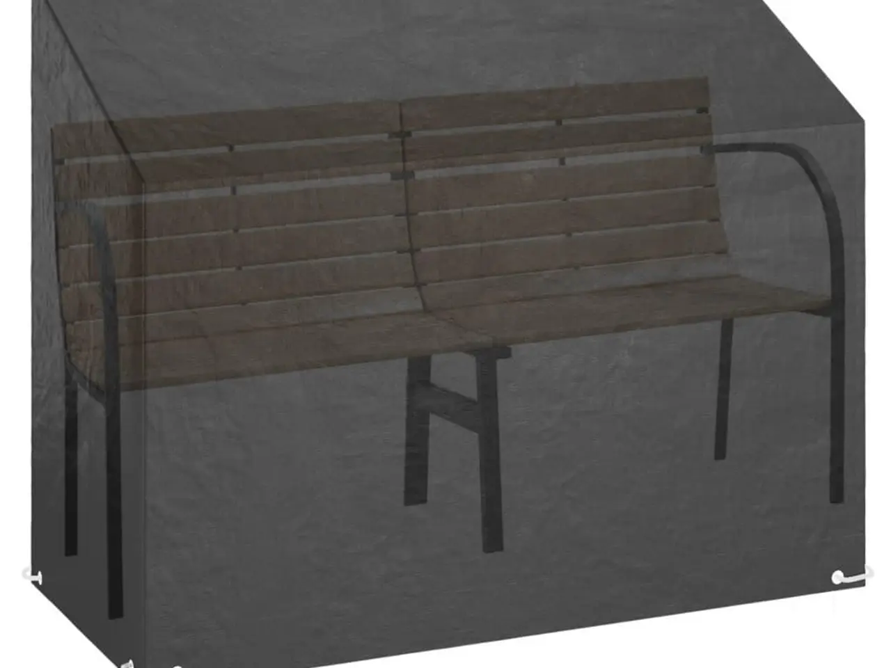 Billede 2 - Overtræk til havebænk 160 x 70 x 70/88 cm - sort