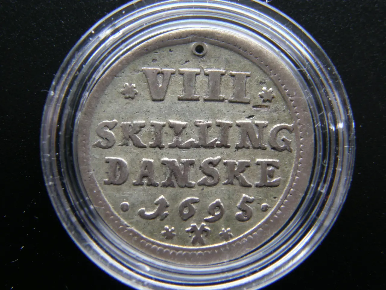 Billede 1 - Danmark 8 Skilling 1695 Glückstadt KM#82