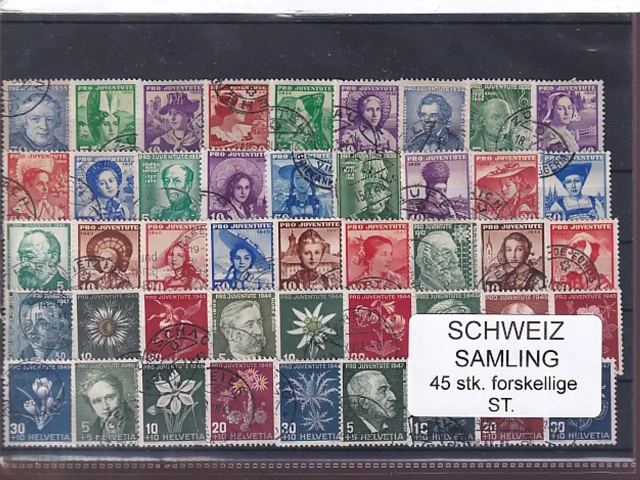 Billede 1 - Schweiz Samling - 45 stk. stemplet/ustemplet