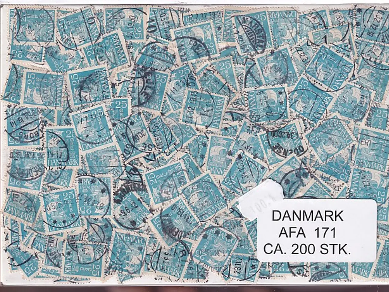 Billede 1 - Danmark 200 stk Afa nr.171 Stemplet/ustemplet