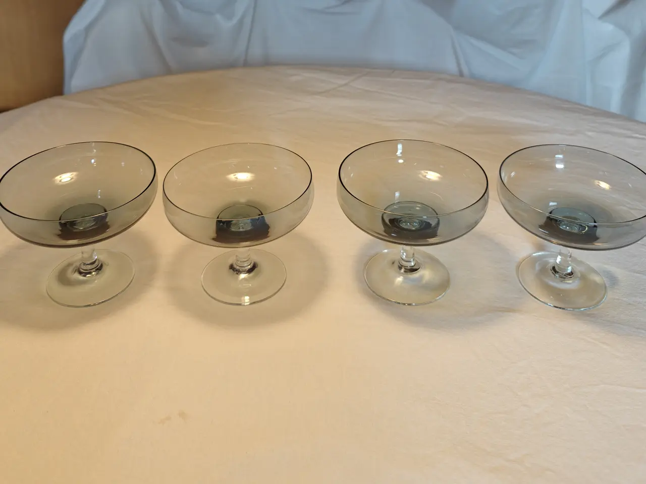 Billede 3 - 9 Atlantic champagneskåle fra Holmegaard Glasværk