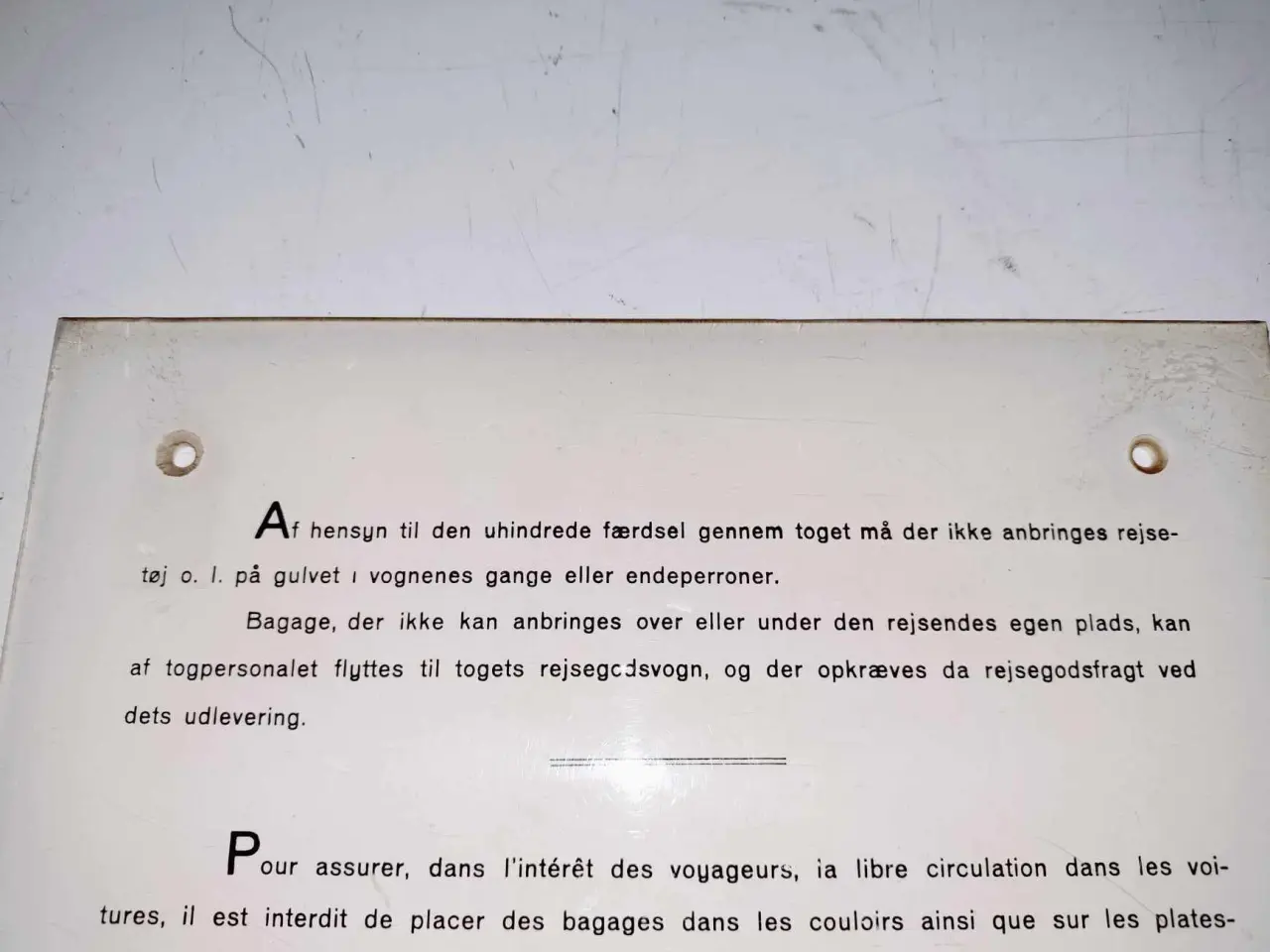 Billede 8 - 2 fede skilte fra DSB togene i gamle dage