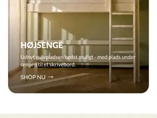 Høj flexa seng fyrtræ
