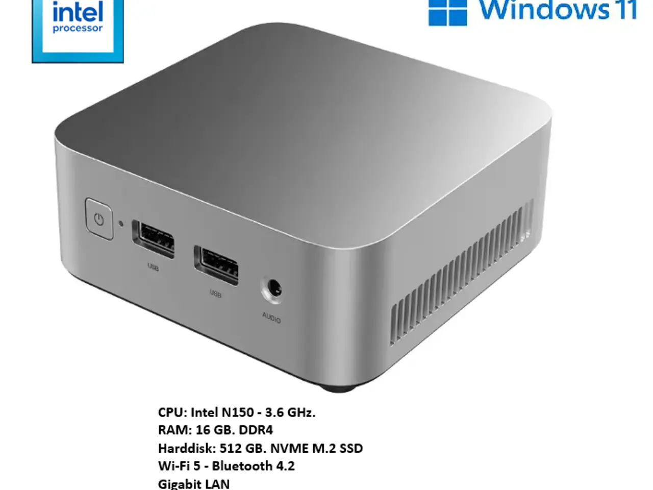 Billede 1 - Mini PC - Intel N150 - 3.6GHz. - 512/16GB
