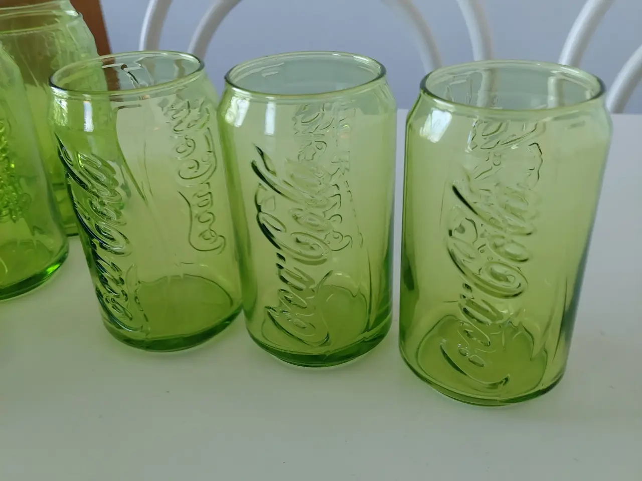 Billede 5 - Coca cola glas(dåsefacon) - 14 stk. lime farvet