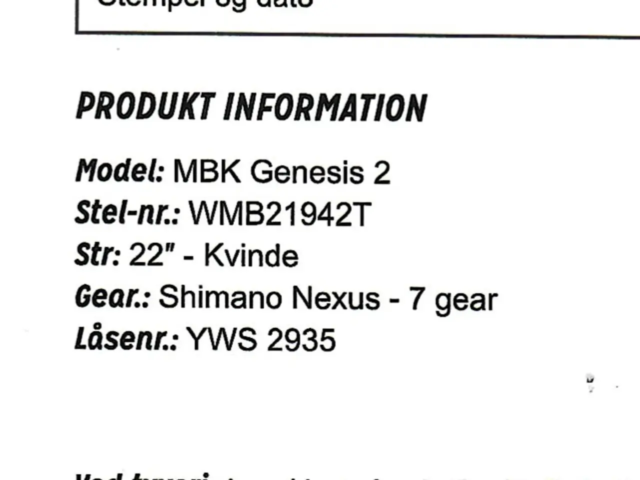 Billede 2 - Flot MBK Genesis 2 pige/dame cykel