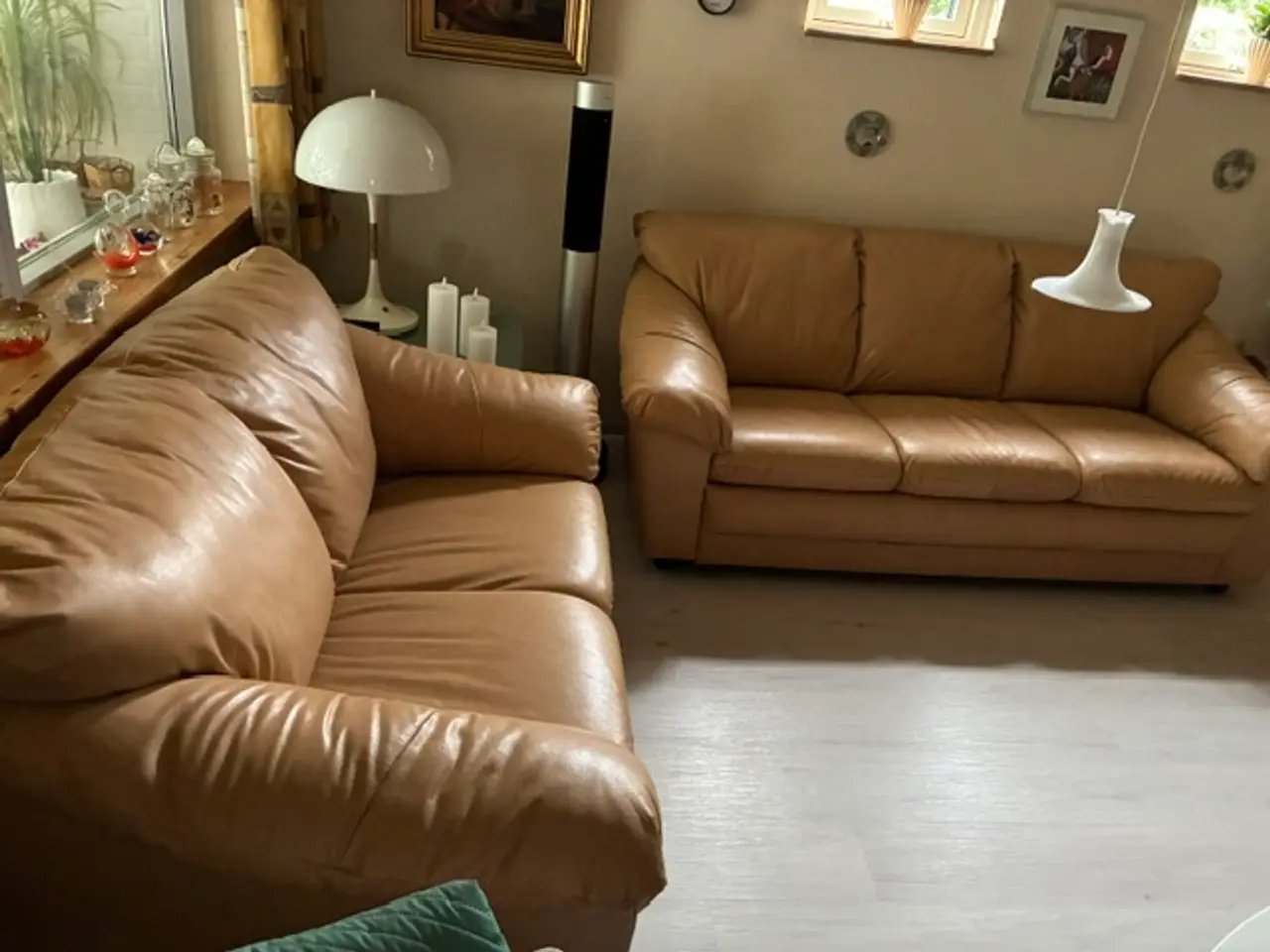 Billede 2 - Læder sofaer 3 + 2 personers.
