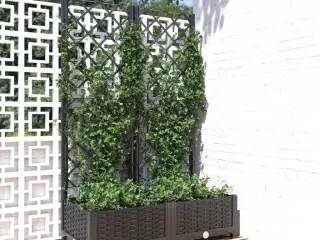 Haveplantekasse med espalier sort 80x40x121,5 cm PP