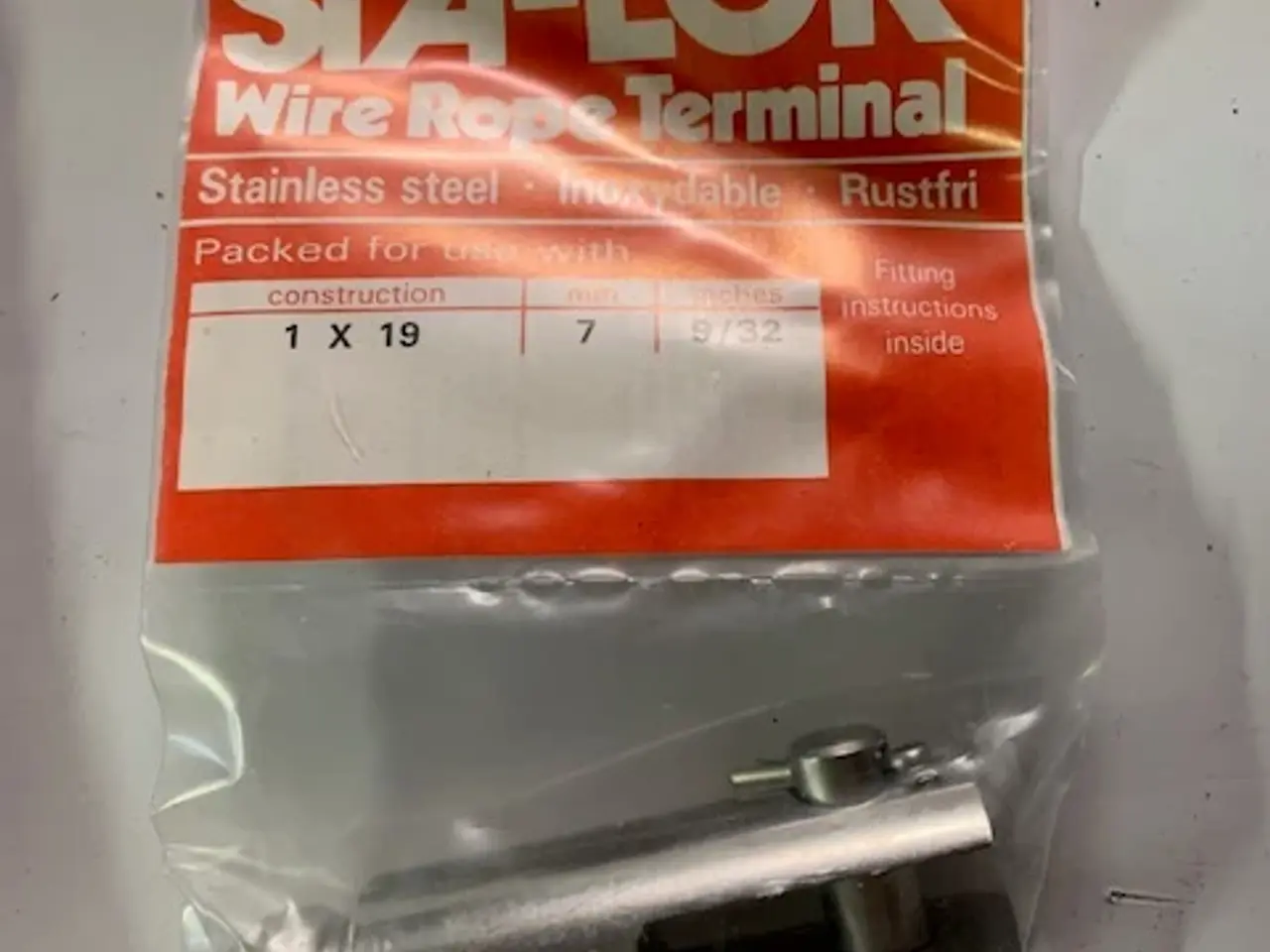 Billede 1 - 1 stk Sta-Lok gaffelterminal 1x19,   7 mm, rustfri