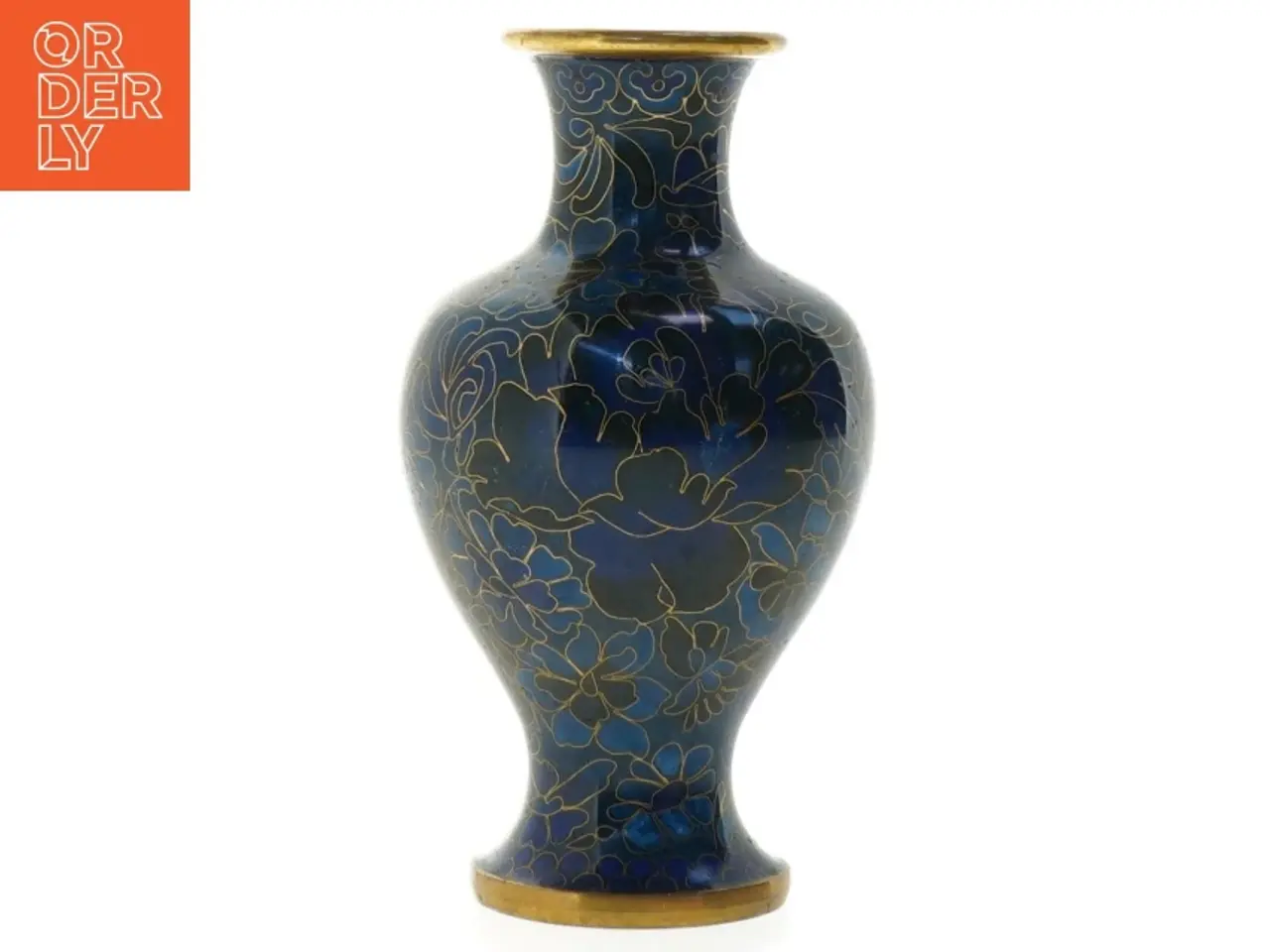 Billede 1 - Blomsterdekoreret Cloisonné vase (str. 15,5 x 8,5 cm)