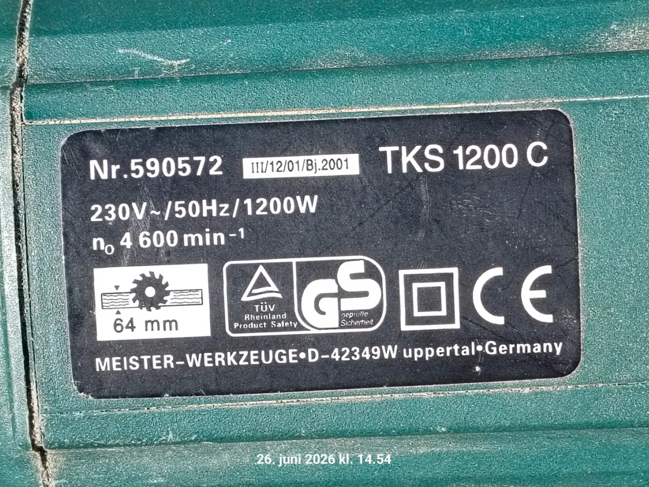 Billede 2 - Rundsav TKS 1200 C