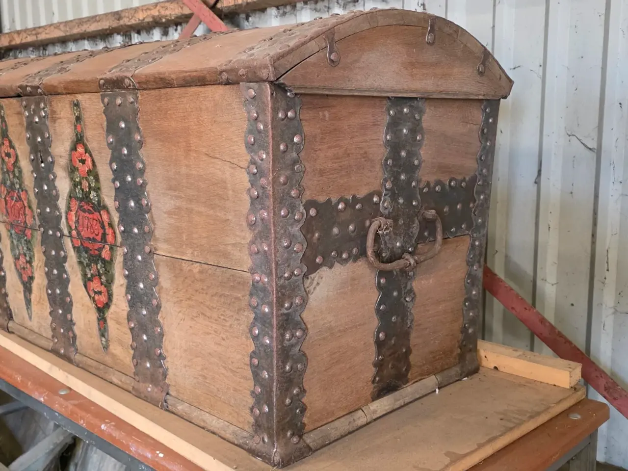 Billede 2 - Dragkiste antik fra 1783 egetræ